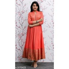 Riya Peach Cotton Anarkali